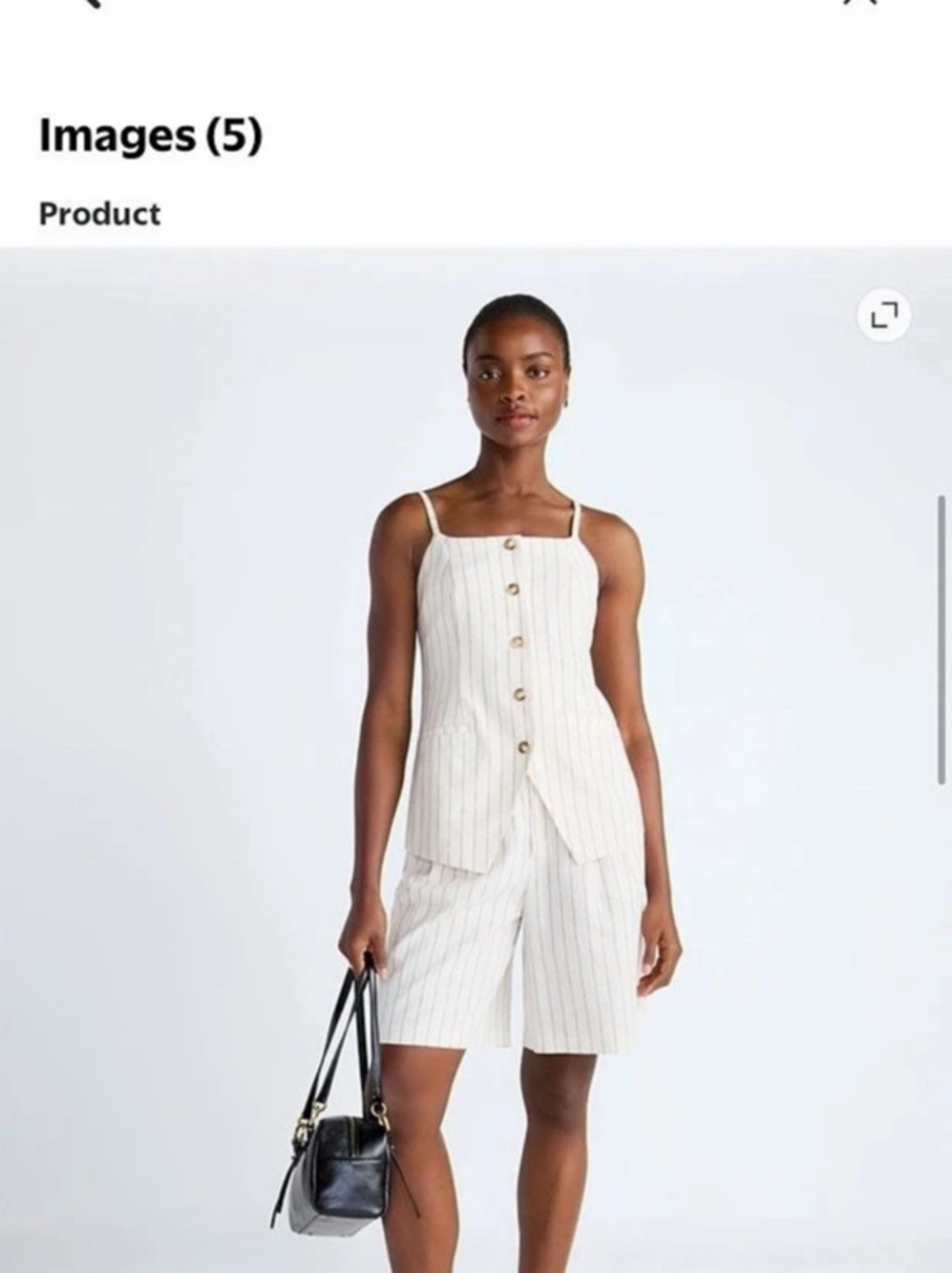 Striped Button-Front Camisole